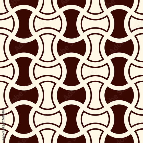 Apple core quilts texture. Bow tie motif. Seamless surface pattern design with interlocking axehead figures.