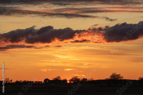Sunset over Alvaret on Oland, Southern Sweden.