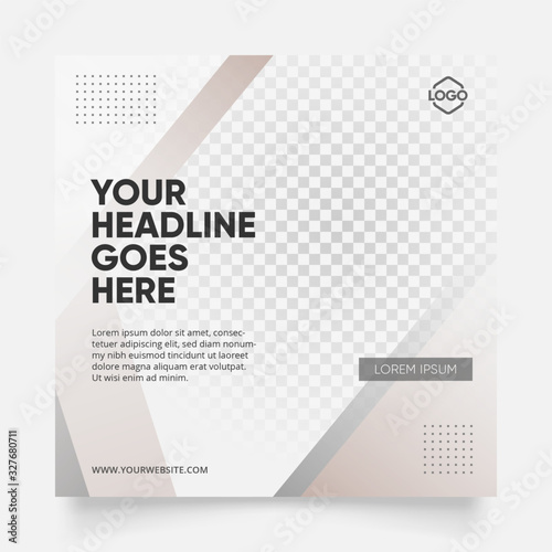 clean brown color social media post template for digital marketing and sale promo. furniture or fashion advertising. instagram web banner offer. promotional mockup photo vector frame