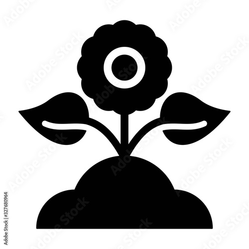 Plant icon in flat style.