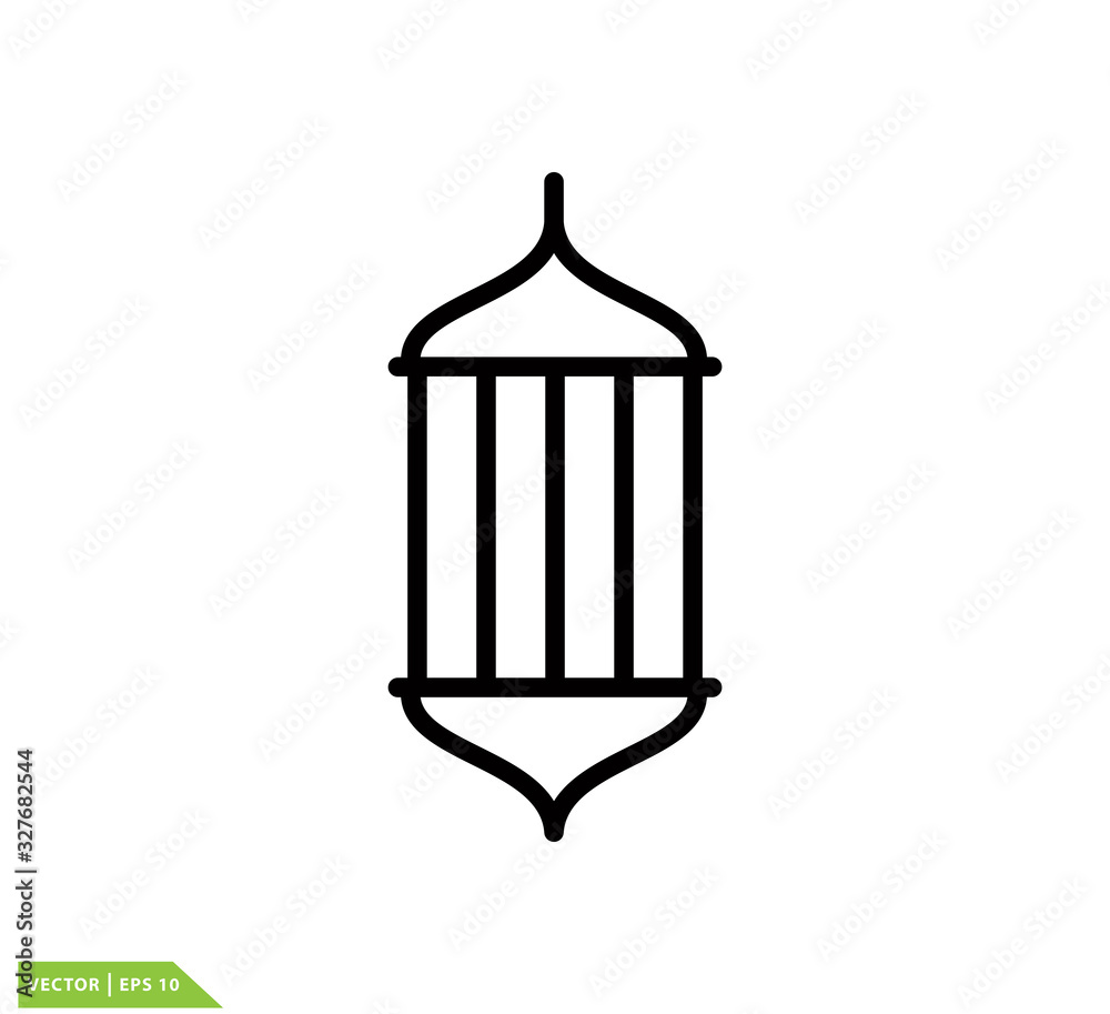 Lantern icon vector logo design template Lantern icon vector logo design template
