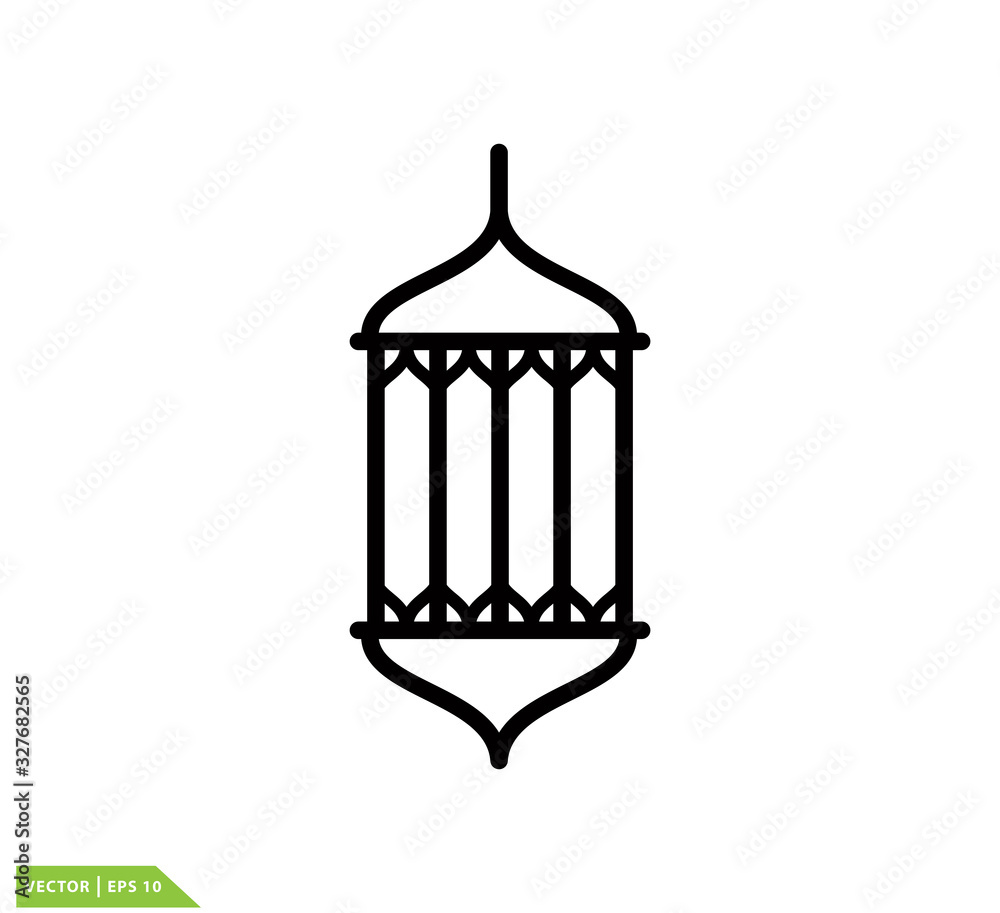 Lantern icon vector logo design template Lantern icon vector logo design template