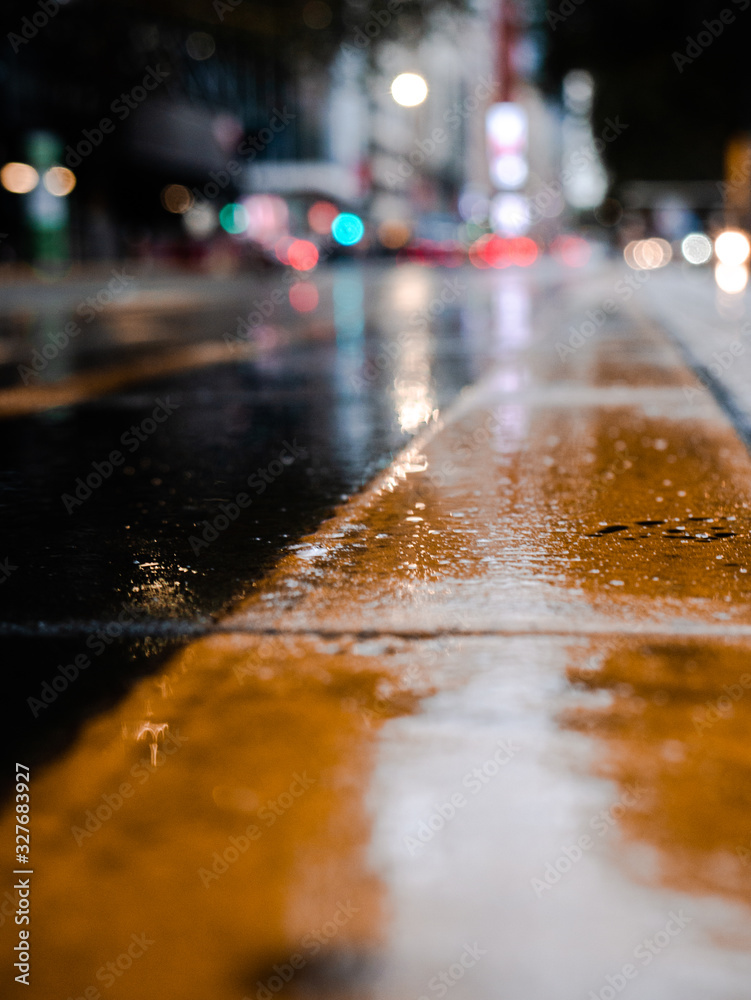 Rainy street in Melbourne