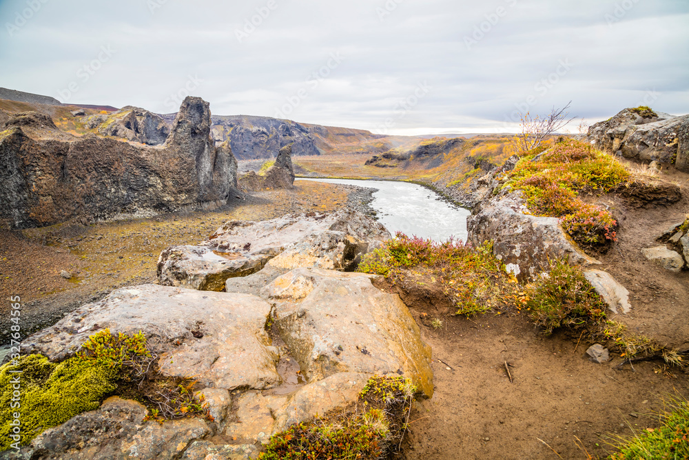 Rock formations in Hljodaklettar National Park, Iceland