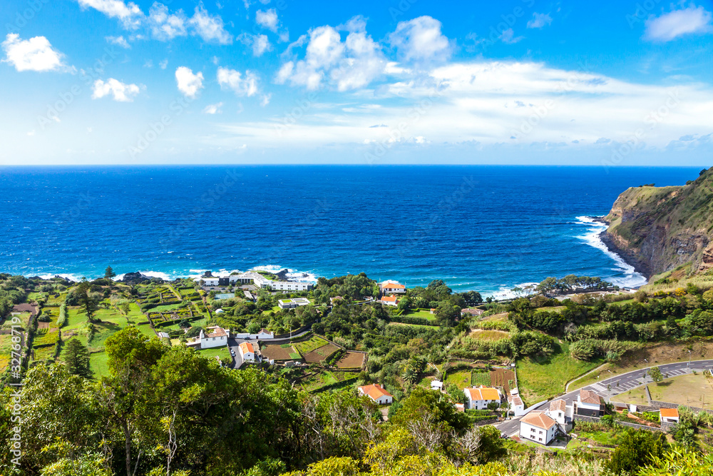 Picturesque natural view of Sao Miguel island, Azores, Portugal