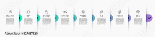 Vector Infographic design with icons and 8 options or steps. Infographics for business concept. Can be used for presentations banner, workflow layout, process diagram, flow chart, info graph