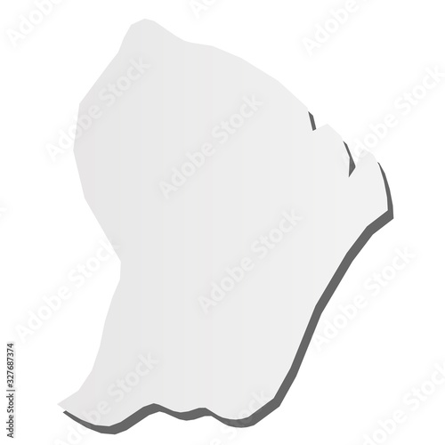 French Guiana - grey 3d-like silhouette map of country area with dropped shadow. Simple flat vector illustration photo