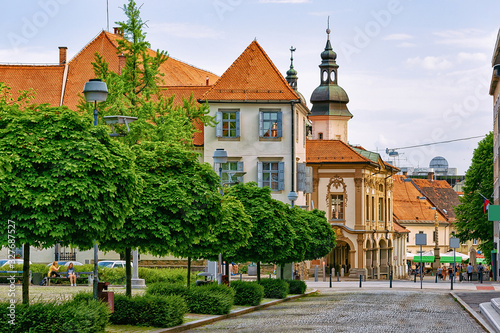 Slika na platnu Square at Maribor Town Hall Slovenia