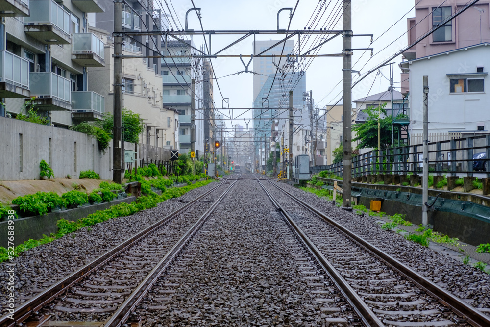 Tokyo City Train Tracks