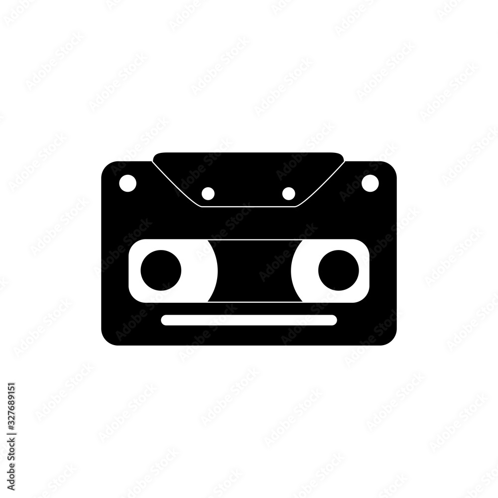 Obraz premium vintage cassette tape melody sound music silhouette style icon