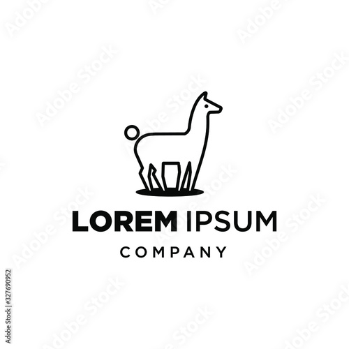 alpaca logo modern llama pinata icon character design
