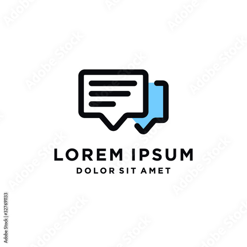  chat app and review icon logo design