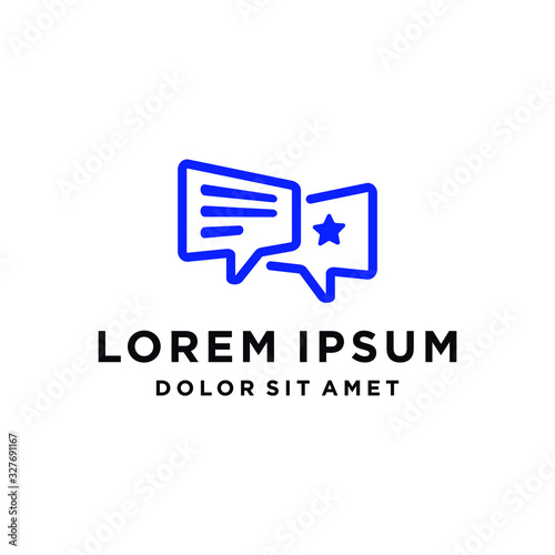  chat app and review icon logo design