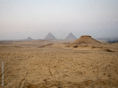 Distant Pyramids in Giza