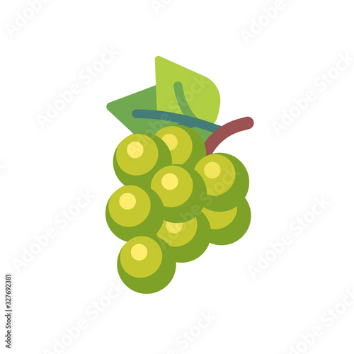 Bunch of green grapes flat icon. Slot machine symbol