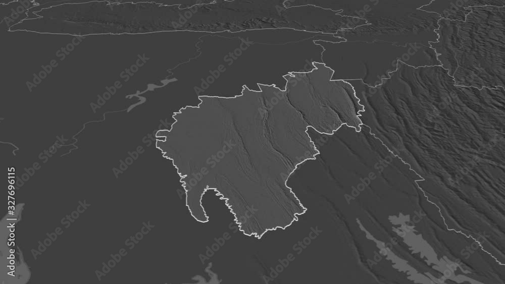 Tripura, state with its capital, zoomed and extruded on the bilevel map of India in the conformal Stereographic projection. Animation 3D Tripura, state with its capital, zoomed and extruded on the bilevel map of India in the conformal Stereographic projection. Animation 3D