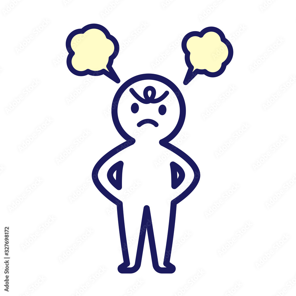 人物 人間 シンプル デフォルメ 怒る Stock Vector Adobe Stock