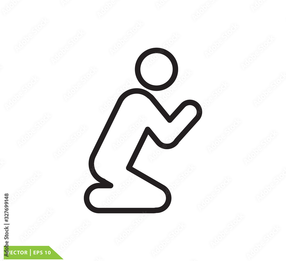 Muslim prayer icon vector logo design template Muslim prayer icon vector logo design template