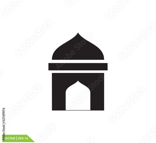 Muslim prayer icon vector logo design template
