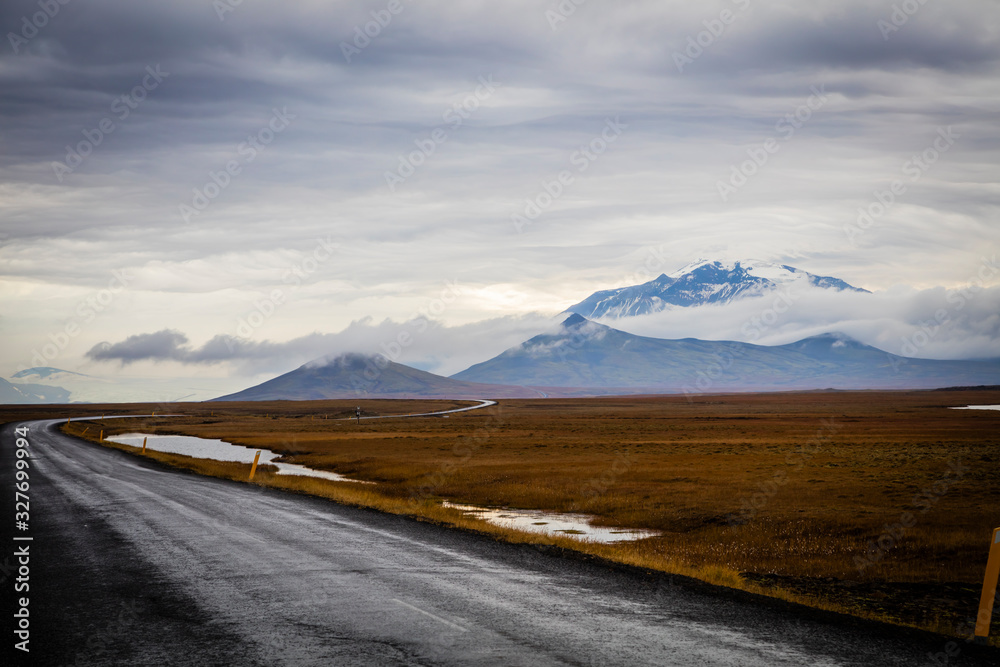 Icelandic Highlands with snowy summits