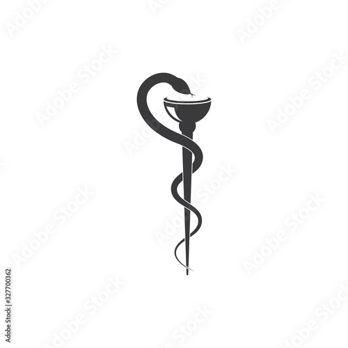medical snake vector icon illustration