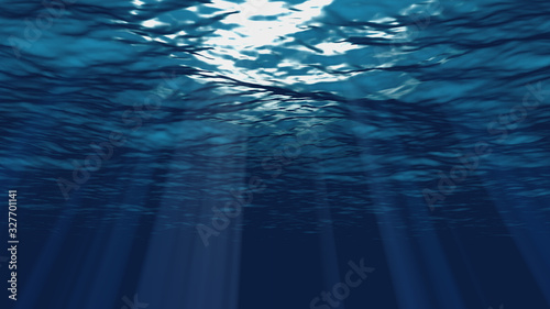 3D Animation Underwater of ocean waves. © nonnie192