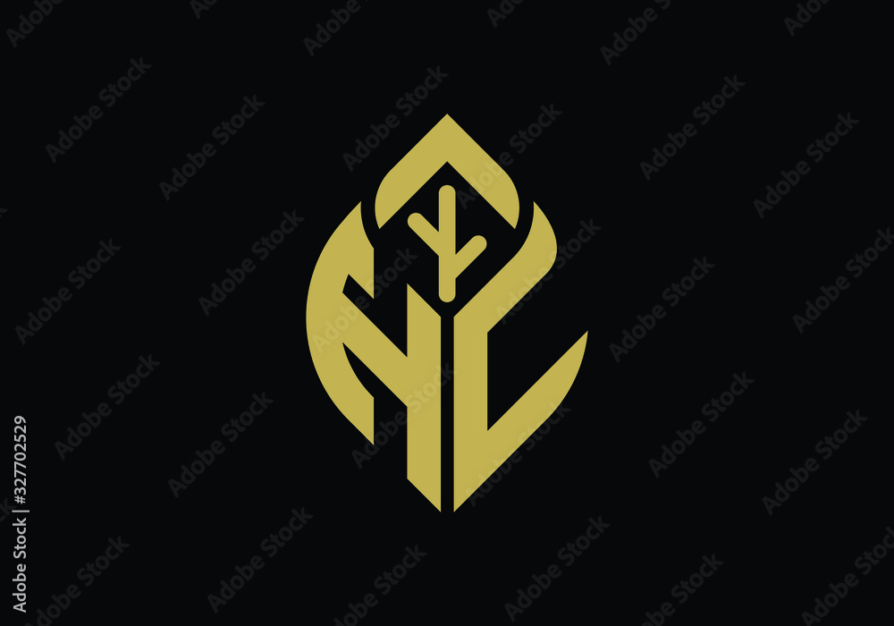 Initial letter H and C with abstract leaf logo sign symbol Initial letter H and C with abstract leaf logo sign symbol