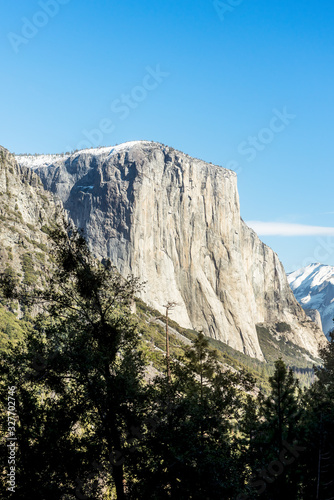 Yosemite National Park Valley, El Capitan from Tunnel View, Winter Season, Mariposa County, Western Sierra Nevada mountains, California, United States of America.