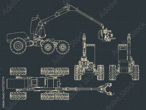 Forest harvester machine blueprints