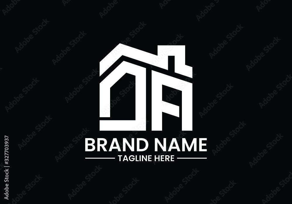 Initial Letter D and A with the roof. Real estate logo design concept. Initial Letter D and A with the roof. Real estate logo design concept.