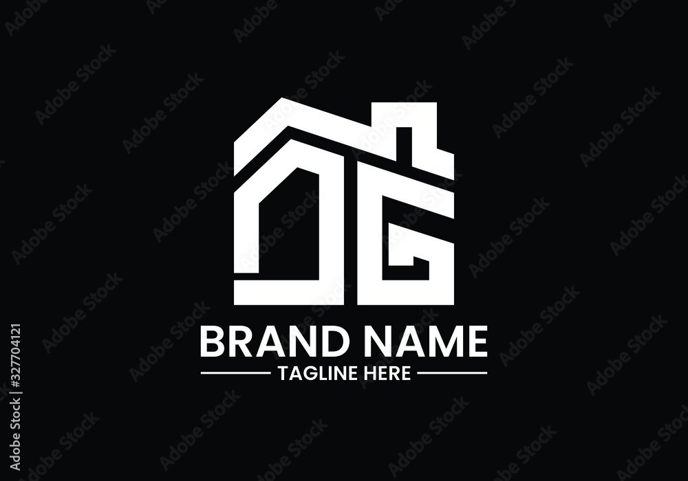 Initial Letter D and G with the roof. Real estate logo design concept. Initial Letter D and G with the roof. Real estate logo design concept.