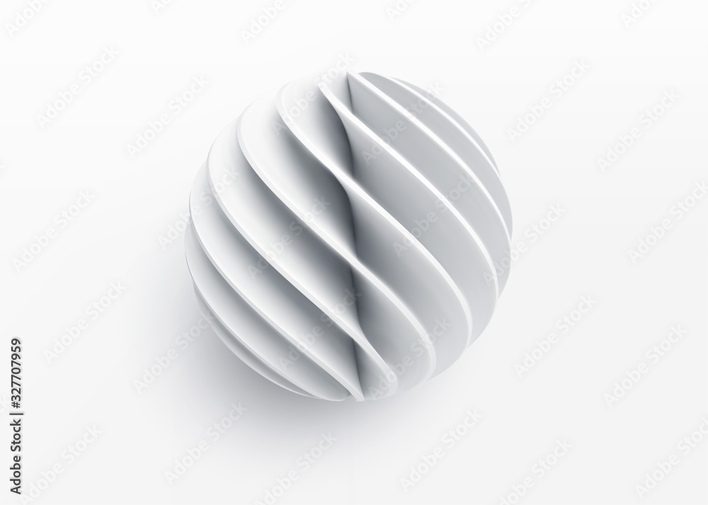 Paper cut 3d realistic layered sphere. Concept design element for presentations, web pages, posters and flyers. Vector illustrartion
