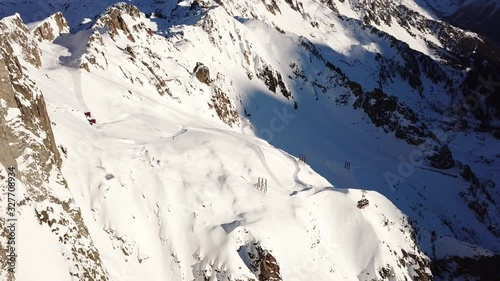 Ski resort of Brevent, Chamonix, view by drone