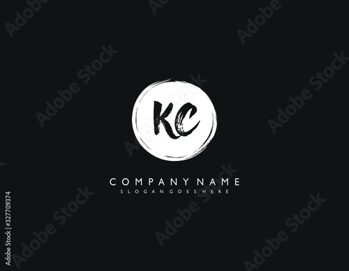 KC initial letter elegant handwriting logo collection