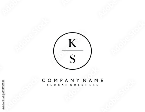 KS initial letter elegant handwriting logo collection