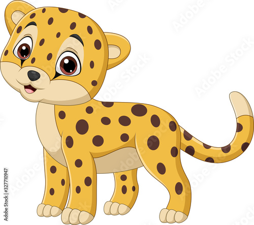 Cartoon leopard isolated on white background