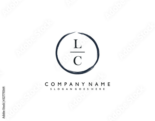 LC initial letter elegant handwriting logo collection