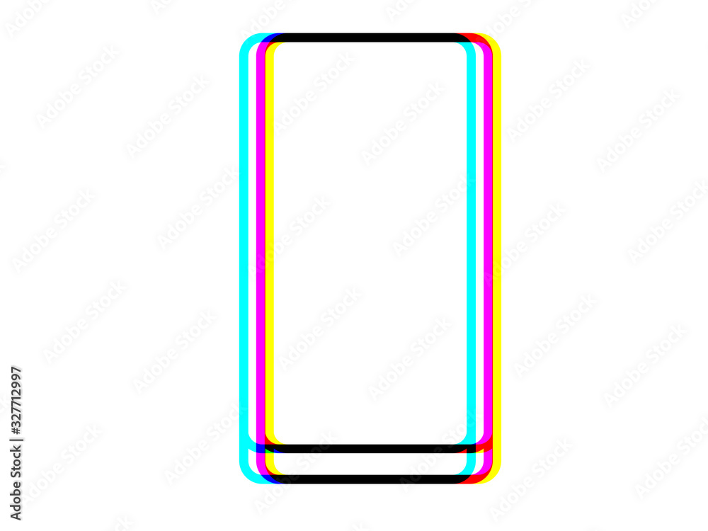 empty smart phone screen Color overlap line isolated on white background abstract technology background empty smart phone screen Color overlap line isolated on white background abstract technology background