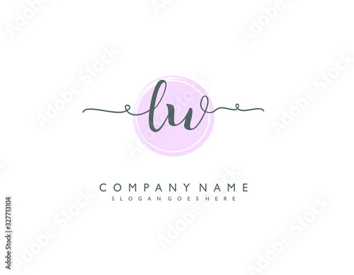 LW initial letter elegant handwriting logo collection photo