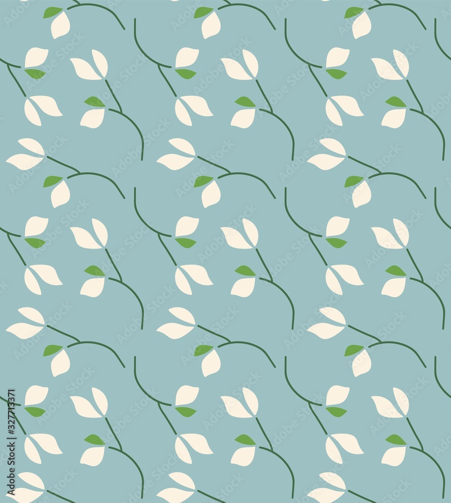 teal and cream natural foliage and leaves seamless vector pattern teal and cream natural foliage and leaves seamless vector pattern