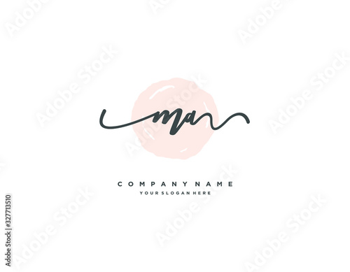 MA initial letter elegant handwriting logo collection