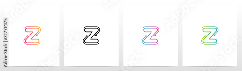 Dots With Lines On The Outside Of Letter Logo Z