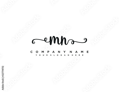 MN initial letter elegant handwriting logo collection