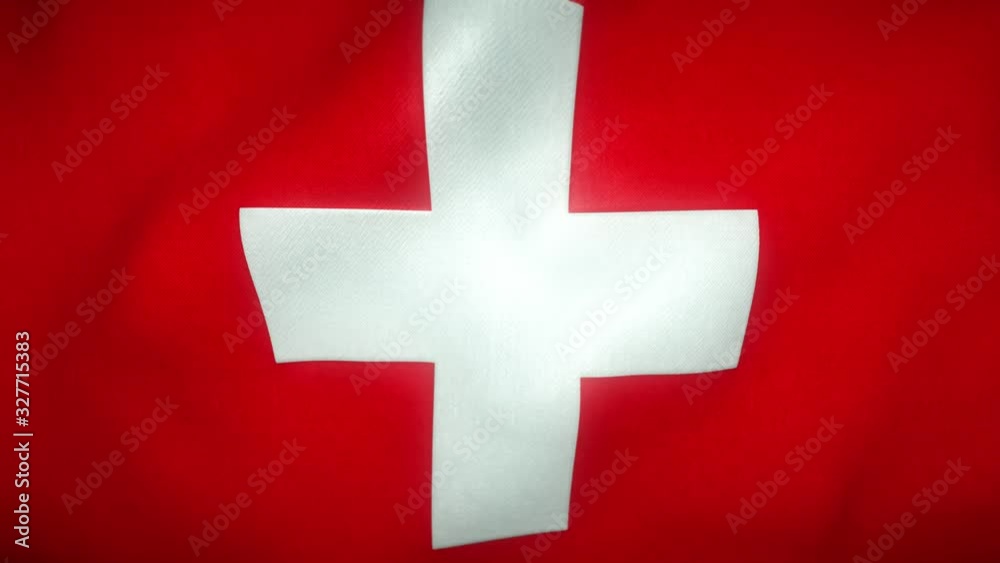 flag of switzerland waving in the wind