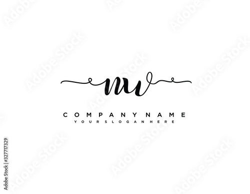 NW initial letter elegant handwriting logo collection photo