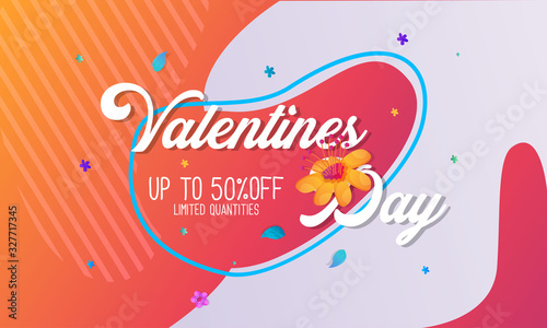 Valentine day sale banner template