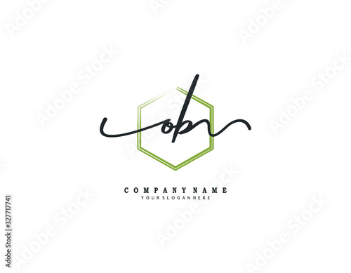 OB initial letter elegant handwriting logo collection photo