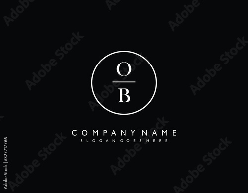 OB initial letter elegant handwriting logo collection