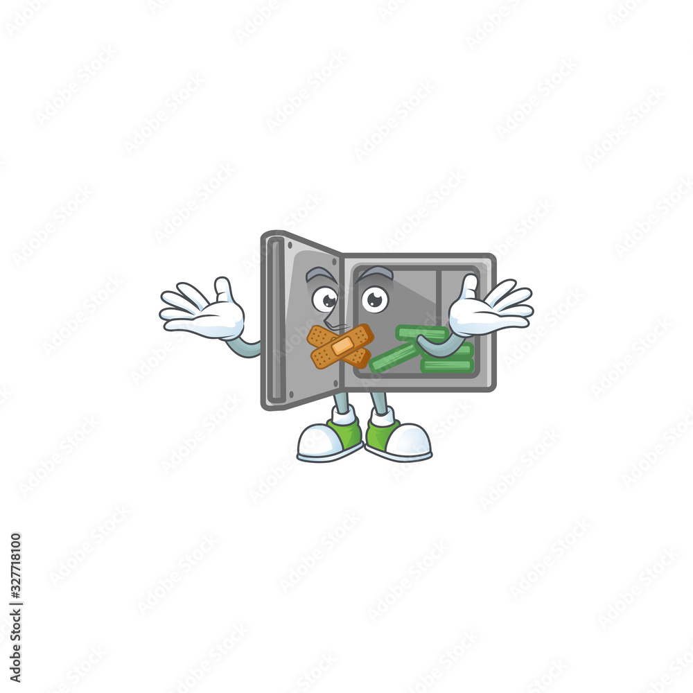 mascot cartoon character design of security box open making a silent gesture mascot cartoon character design of security box open making a silent gesture