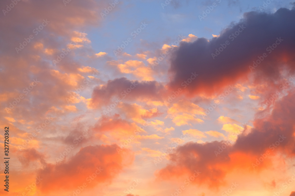 twilight sky background. Colorful Sunset sky and cloud